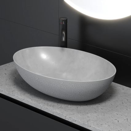 Vasque à poser OLSBORG 60x40,5 cm béton/gris