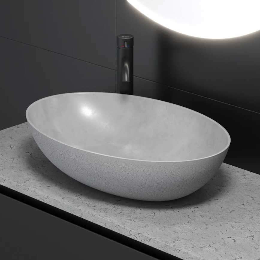 Vasque à poser OLSBORG 60x40,5 cm béton/gris