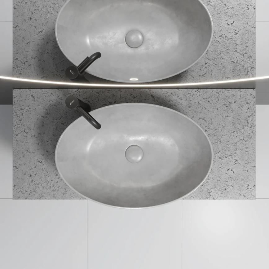 Vasque à poser OLSBORG 60x40,5 cm béton/gris
