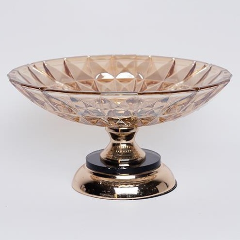 Vassoio decorativo diametro 29,5 cm marrone/fumé
