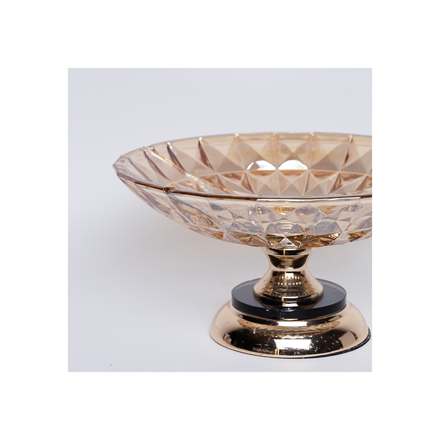 Vassoio decorativo diametro 29,5 cm marrone/fumé