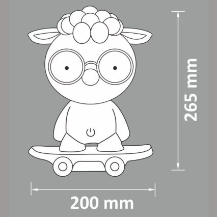 Veilleuse à intensité variable LED enfant LED/2,5W/230V mouton grise