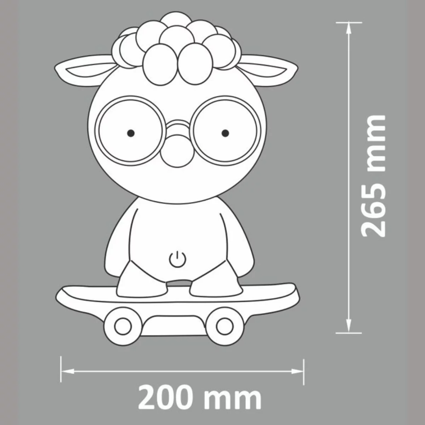 Veilleuse à intensité variable LED enfant LED/2,5W/230V mouton grise