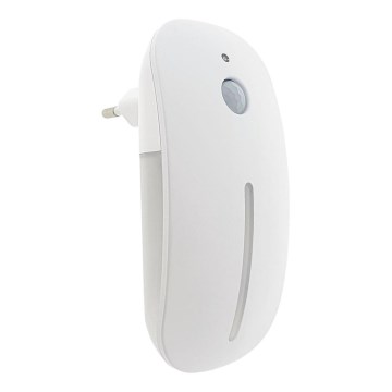 Veilleuse avec détecteur LED/1W/230V blanc