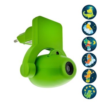 Veilleuse enfant avec un projecteur LED/0,5W/230V vert