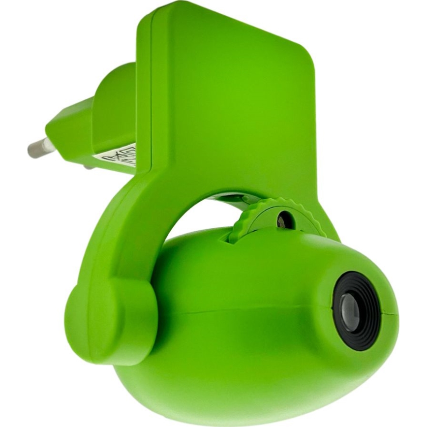 Veilleuse enfant avec un projecteur LED/0,5W/230V vert