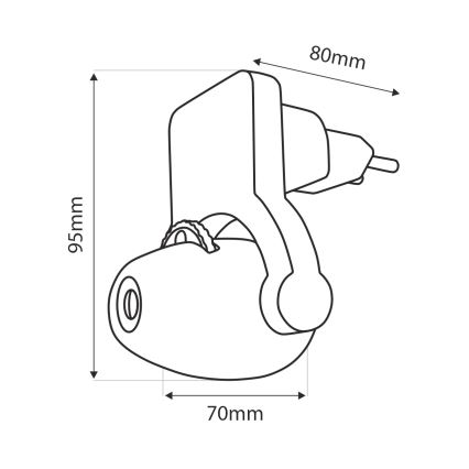 Veilleuse enfant avec un projecteur LED/0,5W/230V vert