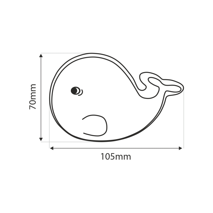 Veilleuse enfant LED/0,5W/230V baleine