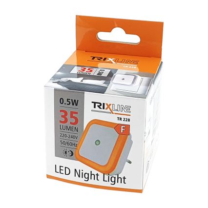 Veilleuse LED à capteur crépusculaire, 0,5W/230V, orange