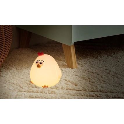 Veilleuse de nuit LED dimmable et rechargeable pour enfants LED/1W/5V 3000K 800 mAh poussin