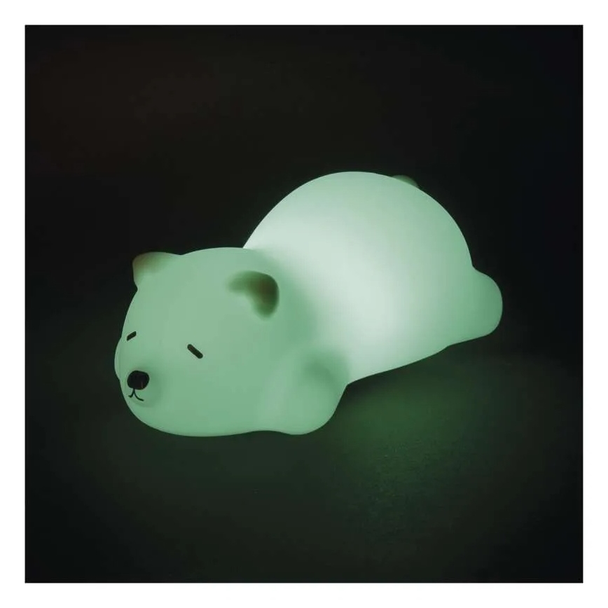 Veilleuse tactile LED RGB rechargeable en forme d'ours, 3,7 V 1200 mAh