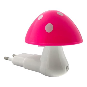 Veilleuse pour enfants avec détecteur crépusculaire LED/0,5W/230V champignon vénéneux