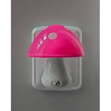 Veilleuse pour enfants avec détecteur crépusculaire LED/0,5W/230V champignon vénéneux