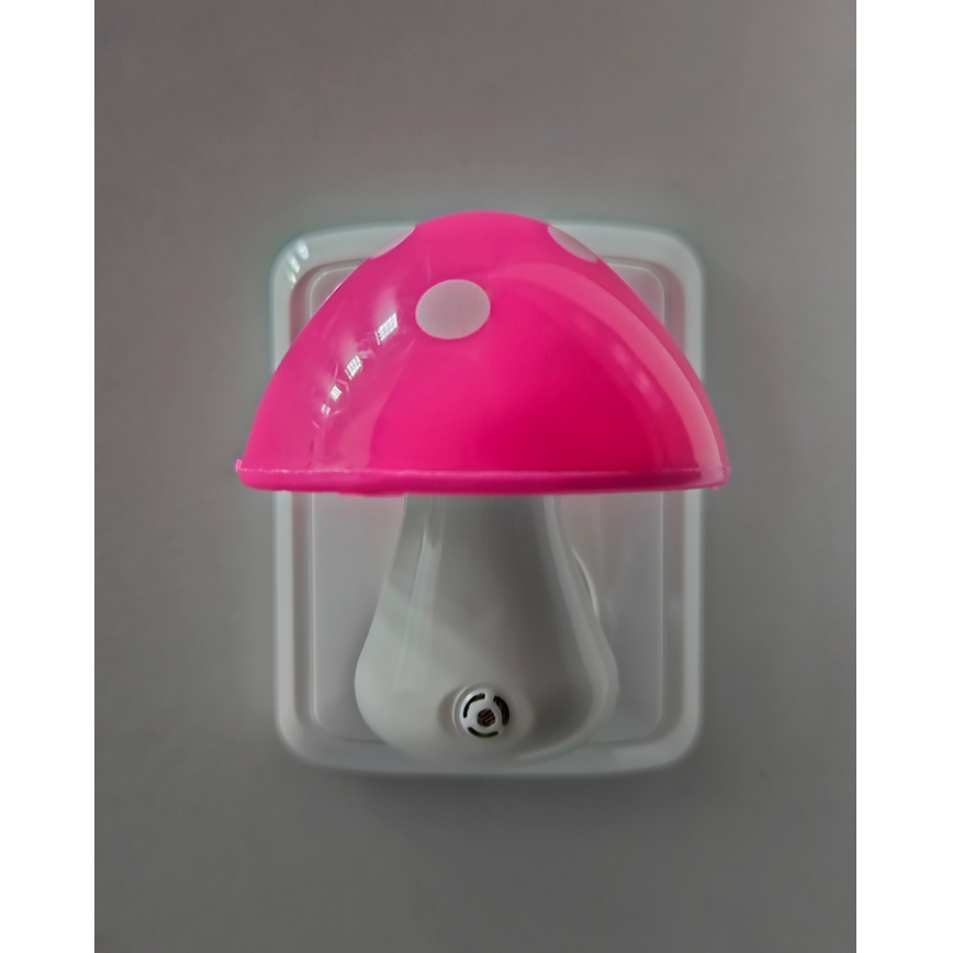 Veilleuse pour enfants avec détecteur crépusculaire LED/0,5W/230V champignon vénéneux