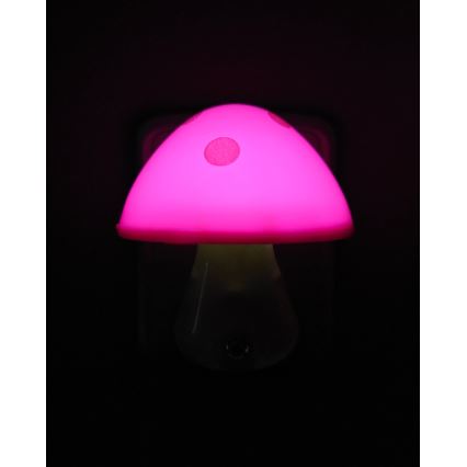Veilleuse pour enfants avec détecteur crépusculaire LED/0,5W/230V champignon vénéneux