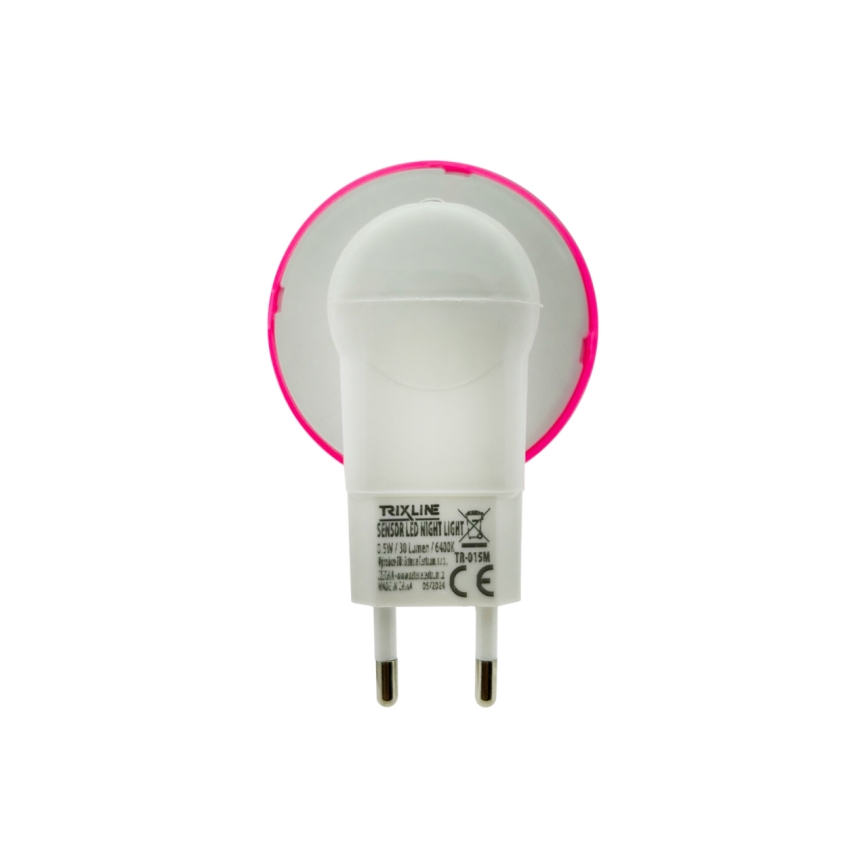 Veilleuse pour enfants avec détecteur crépusculaire LED/0,5W/230V champignon vénéneux