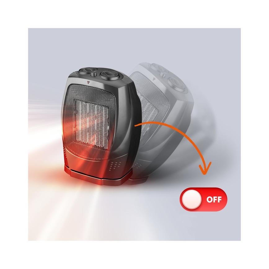 Ventilateur avec élément chauffant en céramique RIN 1500W/230V noir