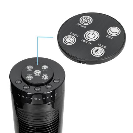 Ventilateur colonne HOORN 45W/230V 81 cm noir
