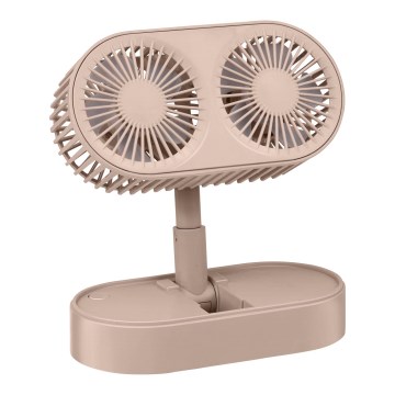 Ventilateur de bureau rechargeable 3,7 V 1200 mAh, rose