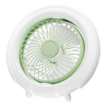 Ventilateur de bureau rechargeable 4W/5V 1200 mAh blanc