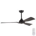 Ventilateur de plafond d. 132 cm IP44 noir + Télécommande