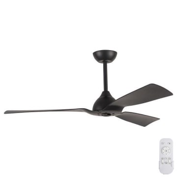 Ventilateur de plafond Ø 132 cm IP44 noir + télécommande