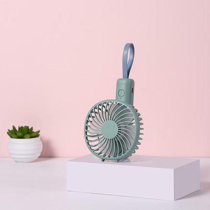 Ventilateur de poche rechargeable 5W/5V 1200 mAh turquoise
