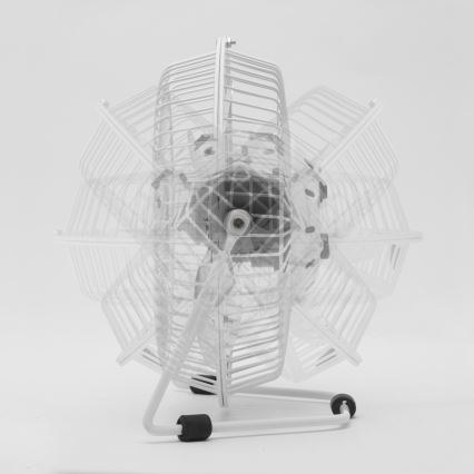 Ventilateur de table 1,75 W/5 V USB, Ø 18 cm, blanc