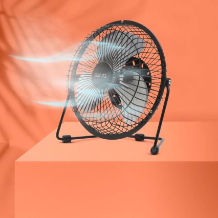 Ventilateur de table 1,75 W / 5 V USB Ø 18 cm noir