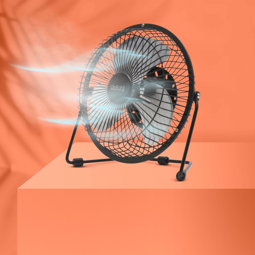 Ventilateur de table 1,75 W / 5 V USB Ø 18 cm noir
