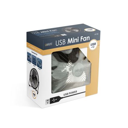 Ventilateur de table 1,75 W / 5 V USB Ø 18 cm noir