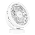 Ventilateur de table rechargeable avec éclairage LED/3W/5V USB 2400 mAh blanc