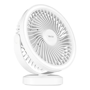 Ventilateur de table rechargeable avec éclairage LED/3W/5V USB 2400 mAh blanc