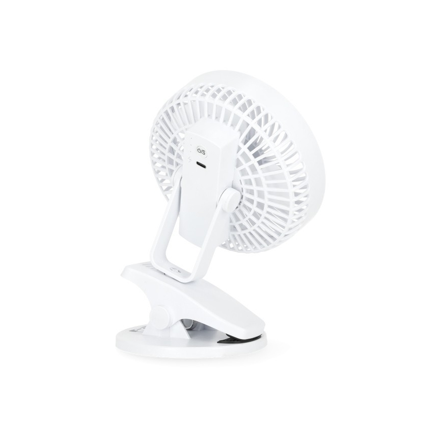 Ventilateur de table rechargeable avec pince VIENTO 6W/5V 2000 mAh blanc