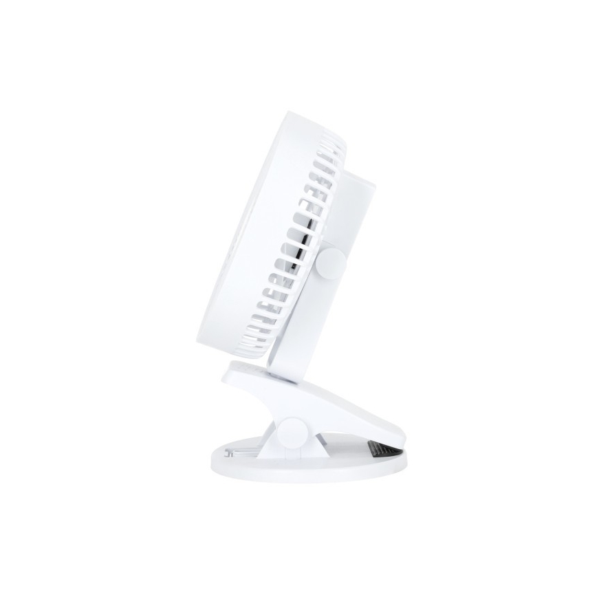 Ventilateur de table rechargeable avec pince VIENTO 6W/5V 2000 mAh blanc