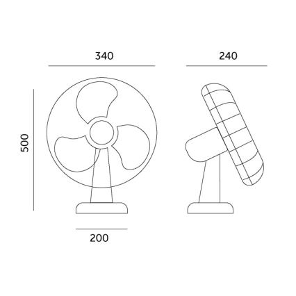 Ventilateur de table VIENTO 40W/230V noir