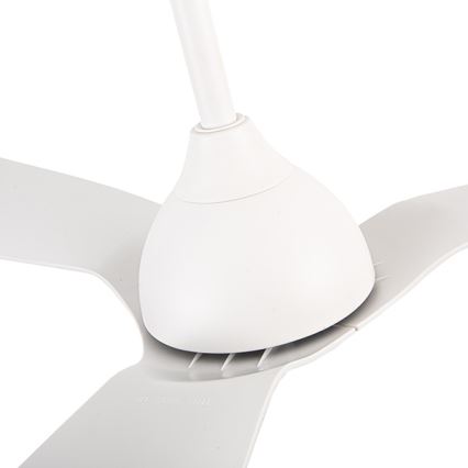 Ventilateur de plafond Ø 132 cm IP44 blanc + télécommande