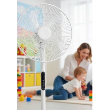 Ventilateur sur pied VIENTO-R 40W/230V blanc + télécommande