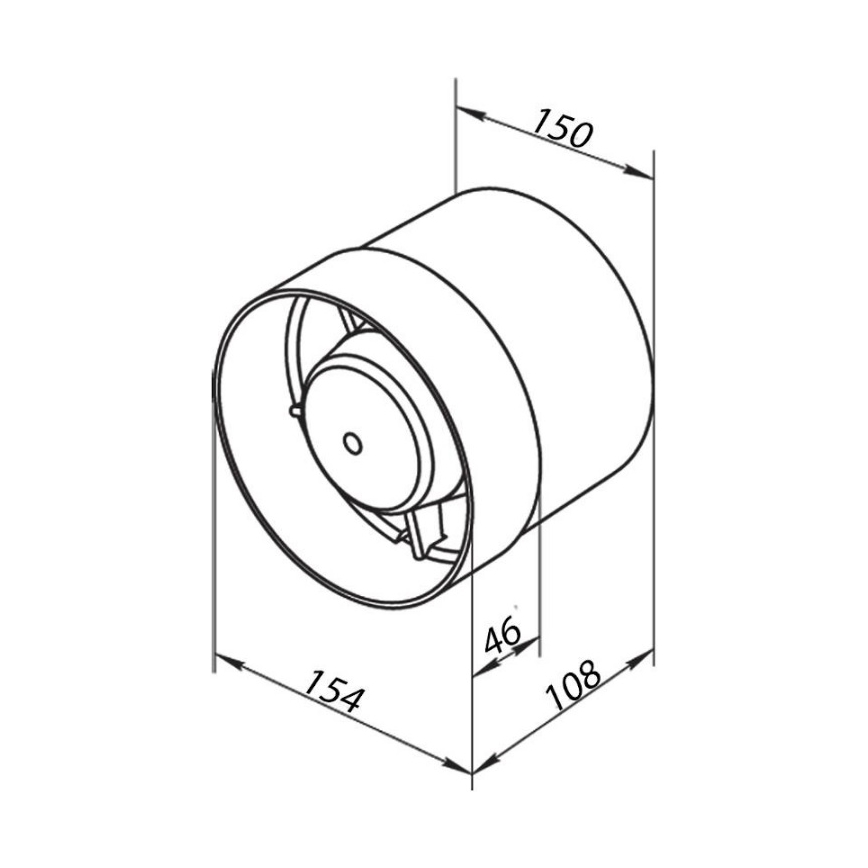 Ventilateur VENTS 150VKO tuyau 15cm