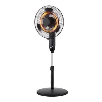 Ventilatore a piantana con riscaldatore integrato 35 W/2000 W/230 V, Ø 40 cm, nero + telecomando
