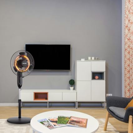 Ventilatore a piantana con termoventilatore 35W/2000W/230V Ø 40 cm nero