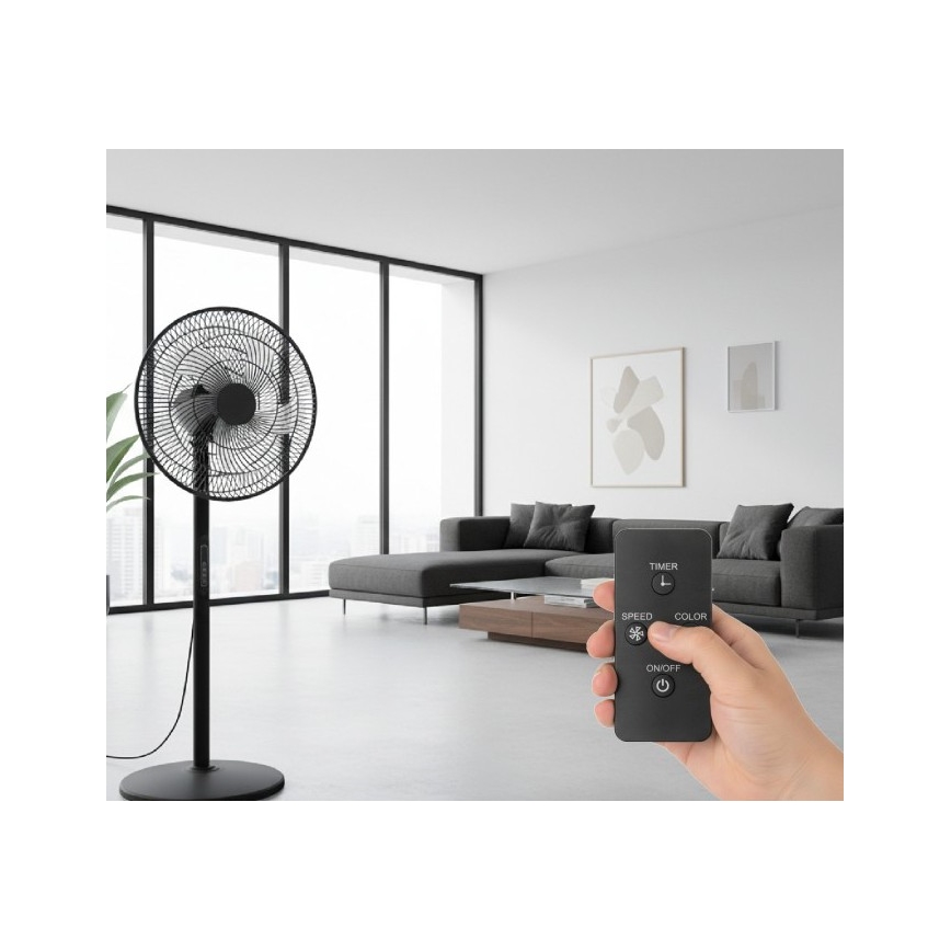 Ventilatore a piantana VIENTO-R 40W/230V nero + telecomando