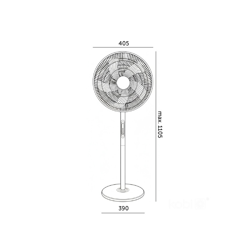 Ventilatore a piantana VIENTO-R 40W/230V nero + telecomando
