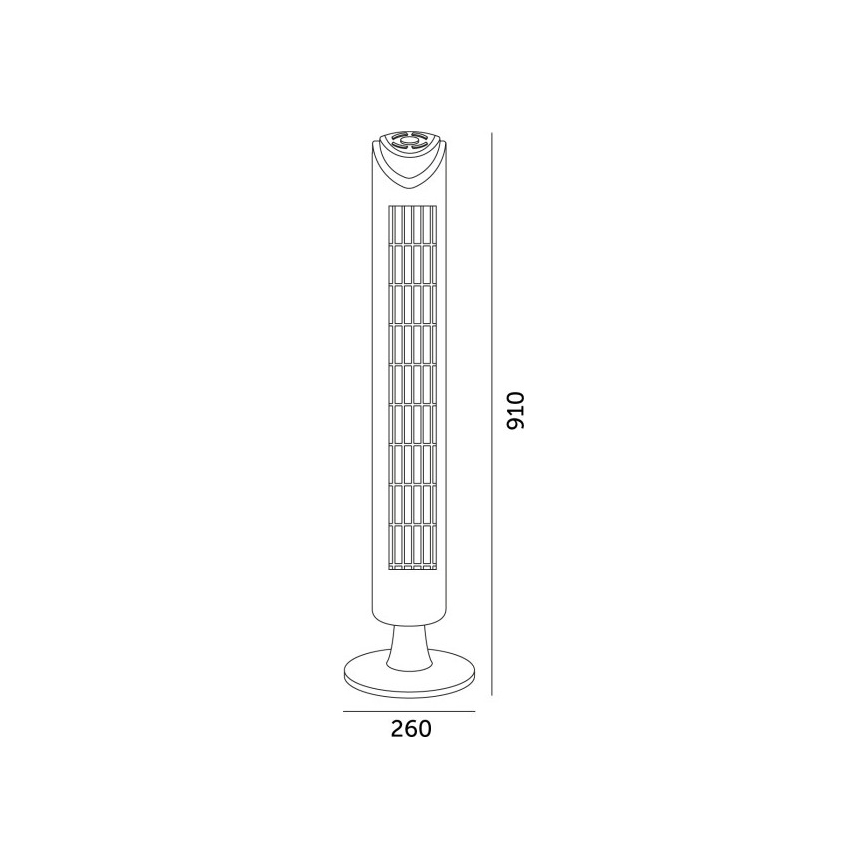 Ventilatore a torre LISSE 45W/230V 91,4 cm nero + telecomando