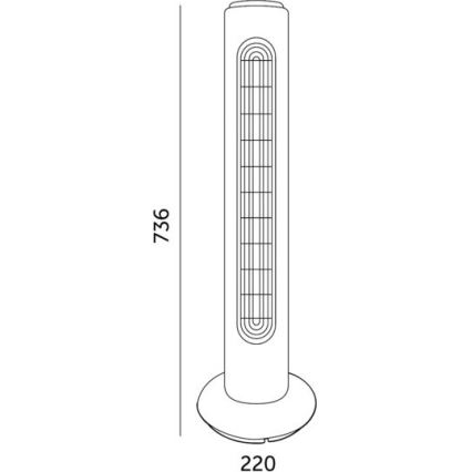 Ventilatore a torre VENLO 45W/230V 73,6 cm nero
