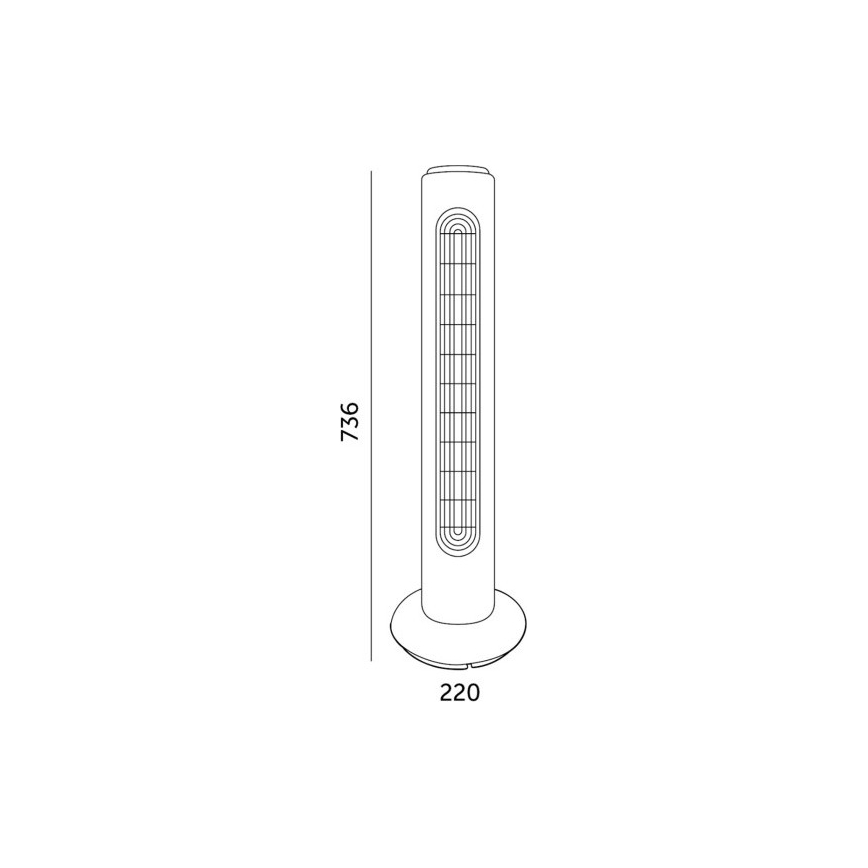 Ventilatore a torre VENLO 45W/230V 73,6 cm nero