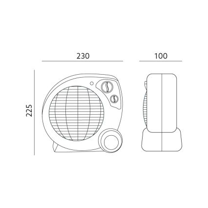 Ventilatore con resistenza ZEFIR 1000/2000W/230V bianco
