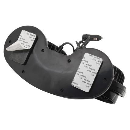 Ventilatore da cruscotto per auto con termometro 9W/12V nero