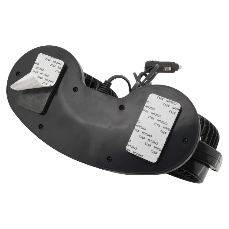 Ventilatore da cruscotto per auto con termometro 9W/12V nero