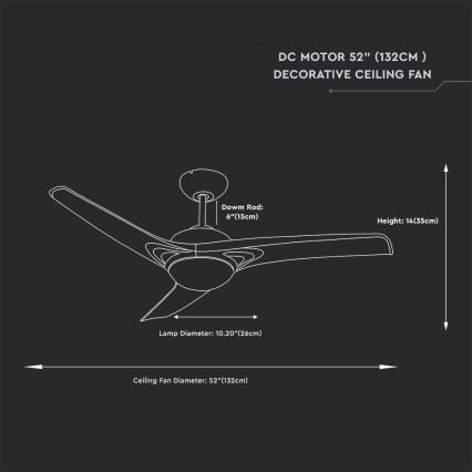 Ventilatore da soffitto LED/15W/230V 3000/4000/6400K + telecomando
